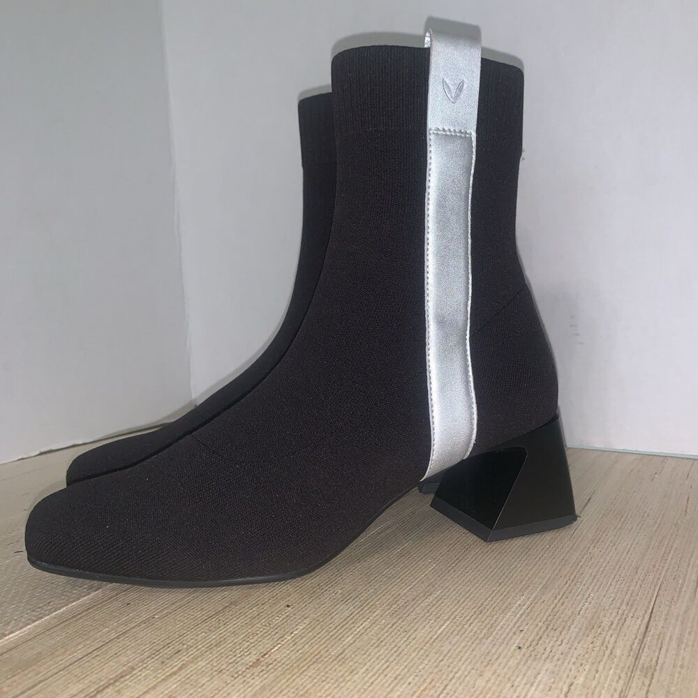 Vivaia Square Toe Water Repellent Rafael Black/Silver Heeled Boots Office 39.5